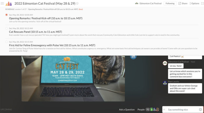 2022 Edmonton Cat Festival Screen Navigation Example 2