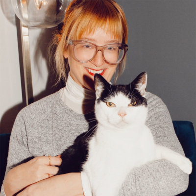 Kristiina Wilson and Steve the Talking Cat