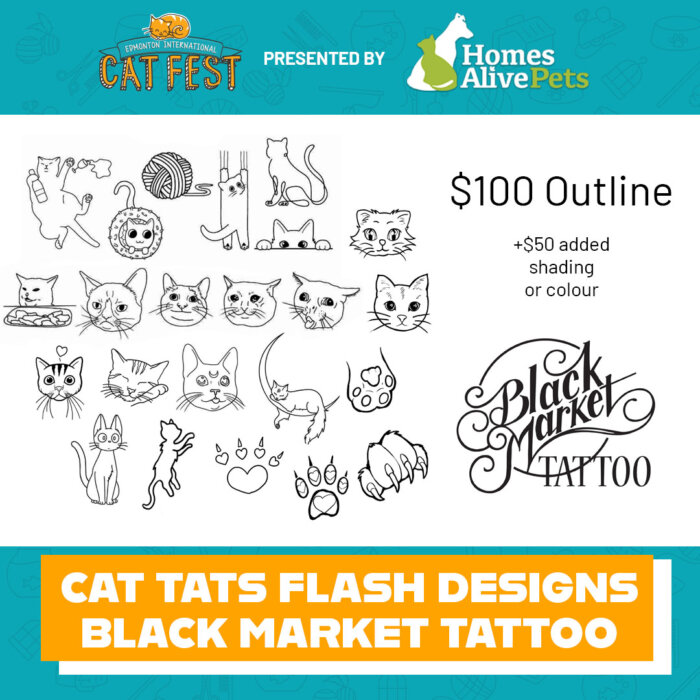 Cat Tattoos Black Market Tattoos 100 Flash Designs
