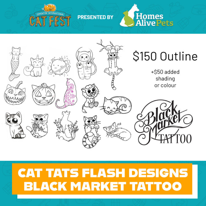 Cat Tattoos Black Market Tattoos 150 Flash Designs