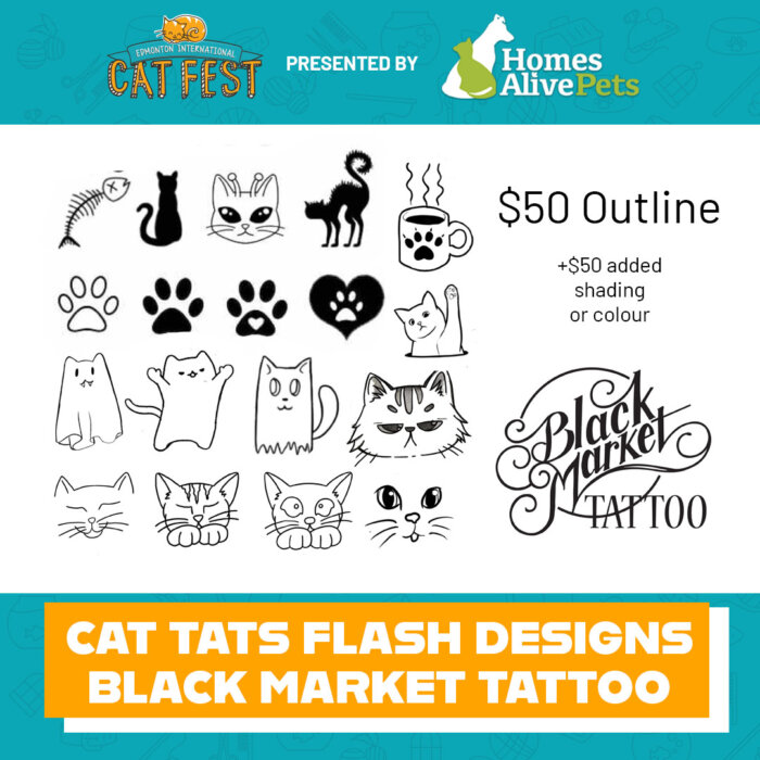 Cat Tattoos Black Market Tattoos 50 Flash Designs