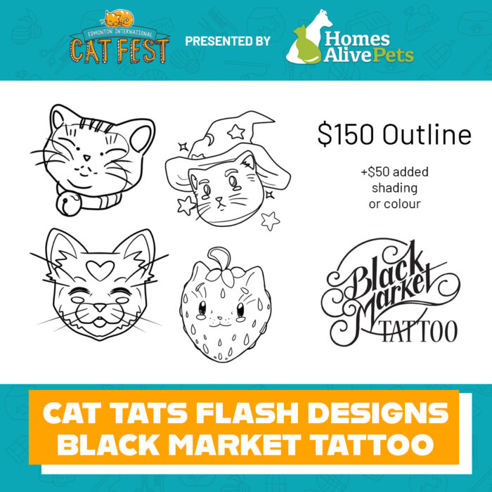 Square Graphics 150 Cat Tats Flash Designs Black Market Tattoo Edmonton