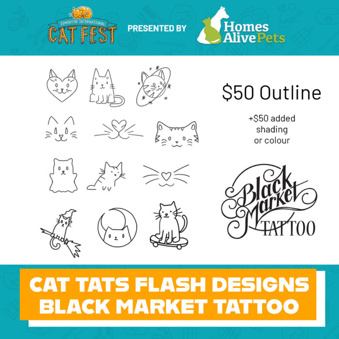 Square Graphics 50 Cat Tats Flash Designs Black Market Tattoo Edmonton