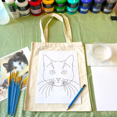 Robin Good Art & Design Kitty Tote Bag Workshop Edmonton Cat Festival 1